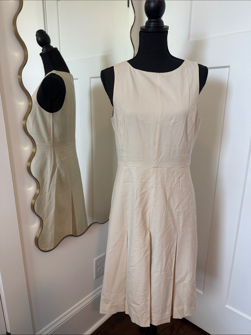 J. Crew Cream Sleeveless Midi Dress